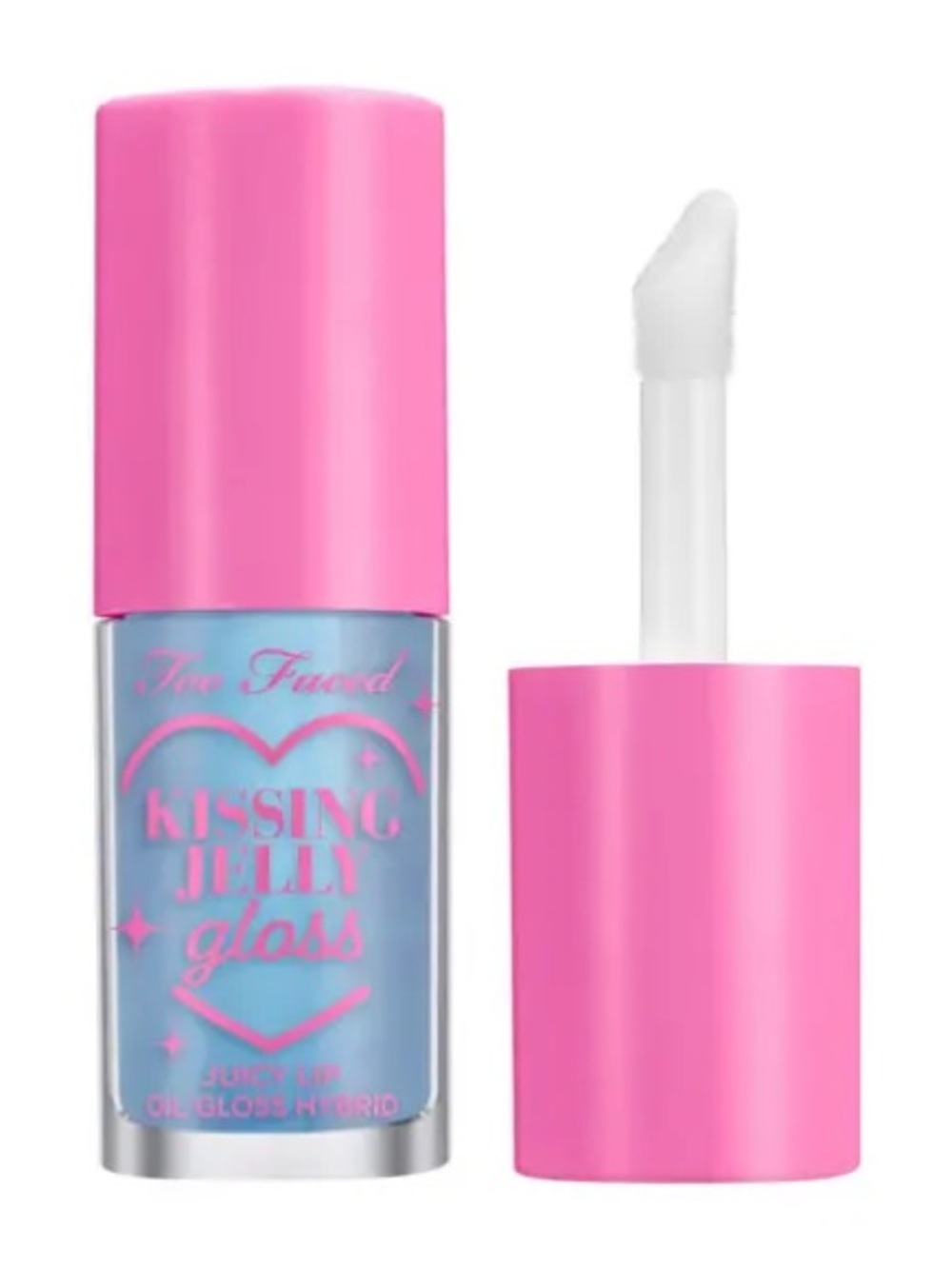 Too Faced Kissing Jelly Lip Gloss in Blue with Pink Cap